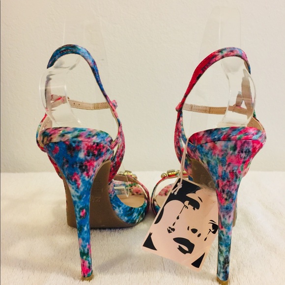 Zigi Soho Crystal Strap Pink & Blue Heels | NWT | Size 7.5 | 5” Heel - Picture 9 of 11